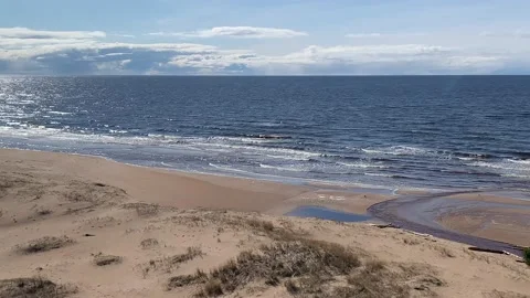 Small river on beach Stock Footage 202861007