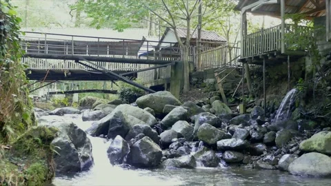 Small River an Bridge in Nature Stock Footage 189803942