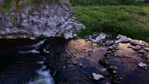 A Small River In The City Center. River And Bridge. Stock Footage 149652196
