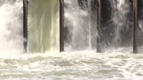 Small river dam Stock-Footage 37259915