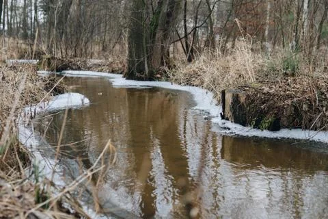 Small river during early spring Stock Photos