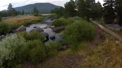 Small river flyover Stock Footage 12726647