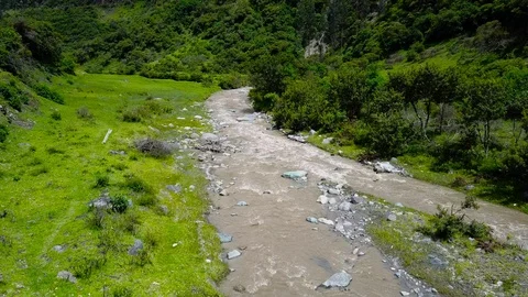 Small River In Mountain Valley [Drone Footage] Stock Footage 88762663