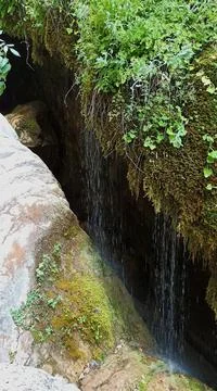Small river on the path of Black Cave close to Proussos village in Karpenissi Stock Photos