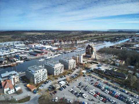The small river through the city Stock Photos