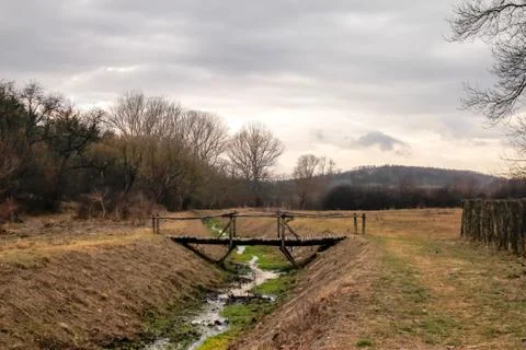 Small river through park Stock Photos