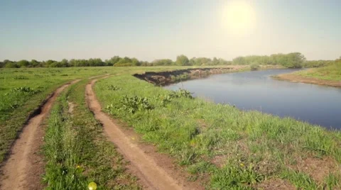 Small river Wkra in the middle of Poland. 스톡 동영상 62900866