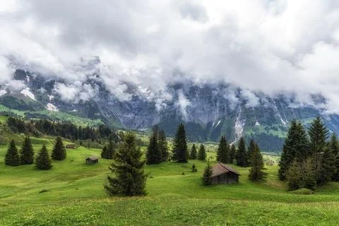 Small road in Grindelwald Stock Photos
