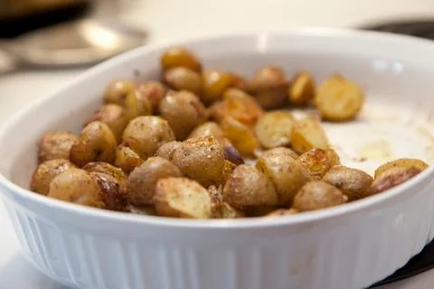 Small roasted potatoes Stock Photos