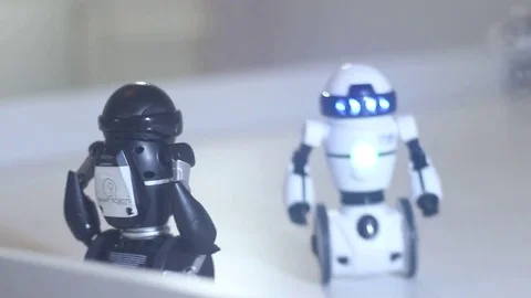 Small robots on wheels Stock Footage 81786778