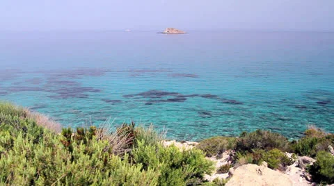 Small rock on the horizon Stock Footage 24734911