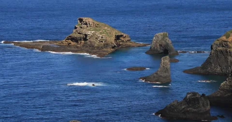 Small rock outcrop called Elephant Rock at Norfolk National Park, Norfolk Island Stock Footage 148301634