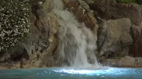 Small Rock Waterfall Stock Footage 10734666
