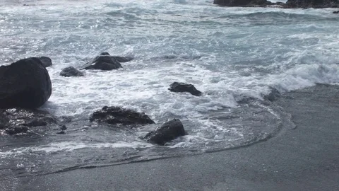Small Rocks Being Covered With Water Stock Footage 75923365