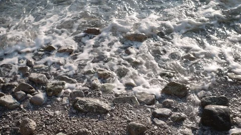 Small Rocks on shore Stock Footage 111363540