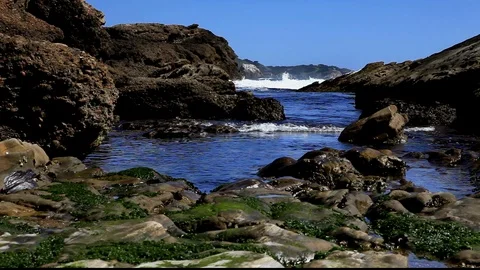 Small Rocky Cove Waves Stock Footage 104619117