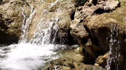 Small Rocky Waterfall Stock Footage 331070555
