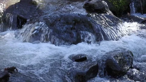 Small rocky waterfall in a wild forest stream 스톡 동영상 273156098