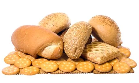 Small roll pikelets and biscuits Stock Photos