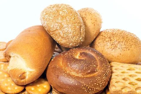 Small roll pikelets and biscuits Stock Photos