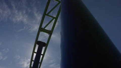 Small roller coaster in slow-motion bright colors Video stock 302001785