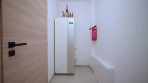 Small room with a heat pump Stock Footage 230889975