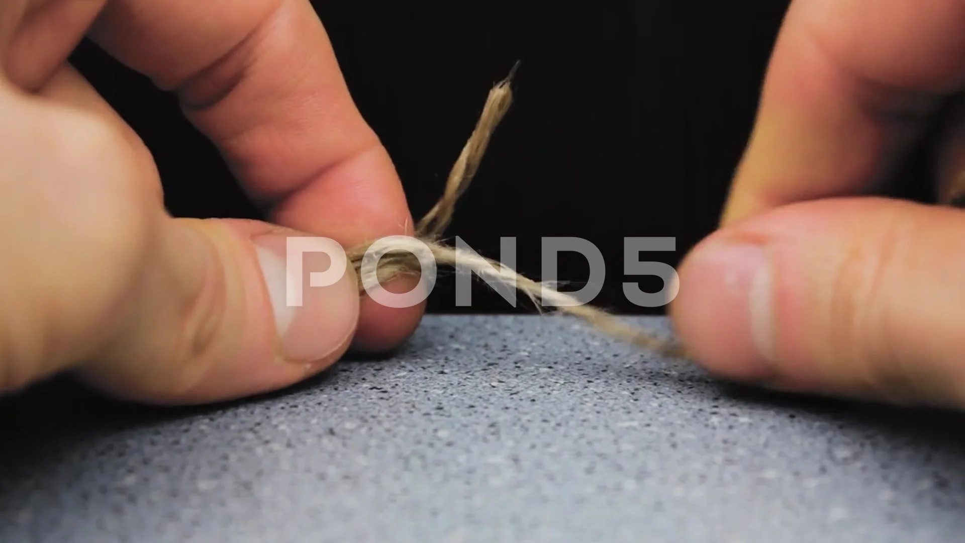 Small rope.Strong thin thread rope on a , Stock Video