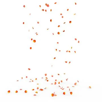 Small rose petals fly and fall to the floor Stock Illustration