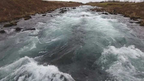 Small rough river from above Stock-Footage 80143463