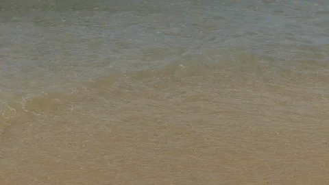 Small Rough Waves Hit The Beach in Slow Motion Stock-Footage 96246790