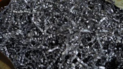 Small roughness sharpness,Turning and miling industry scrap Stock Footage 240166659