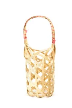 Small round bamboo basket Stock Photos