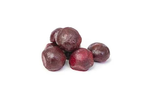 Small round beet root stack isolated on white background, close up Stock Photos