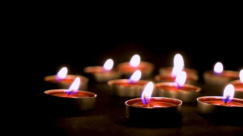 Small round candles. Stock Footage 122520731