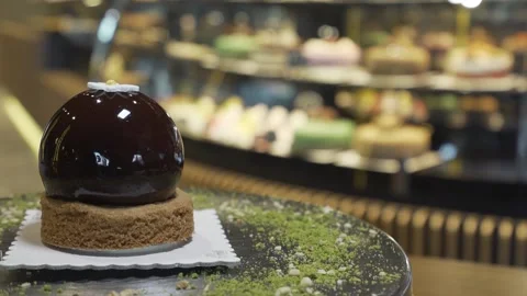 Small round chocolate cake Stock Footage 167589003