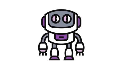 Small round eyed robot Stock Footage 326114396