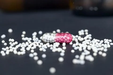 Small round medicinal elements Stock Photos