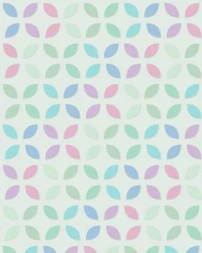 Small rounded leaves scatter in an orderly pastel repeat across a light bac.. Stock Illustration