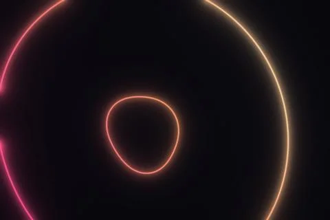 A small rounded loop sits within a much larger incomplete circle, both trac.. Stock Illustration