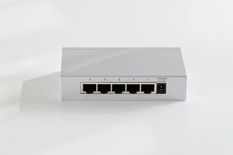 Small router and switch. tcp ip network business concept. High - performance Foto stock