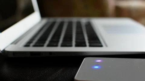 A small router is connecting to the net 스톡 동영상 106281823