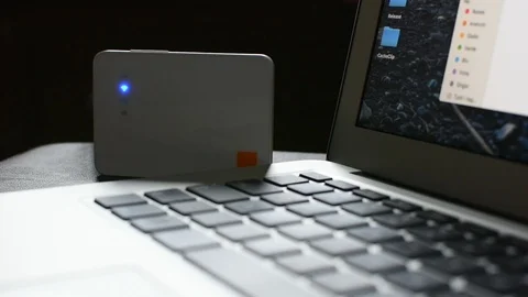 A small router is connecting to the net Stock-Footage 106282150