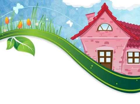 Small rural lodge Stock Illustration