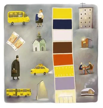 Small russian town Stock Illustration