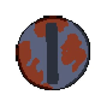 Small rusty screw head pixel art vector illustration Stock Illustration