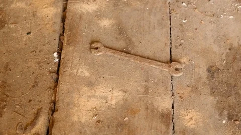 Small rusty wrench Stock Footage 88918744