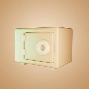 Small safe icon 3D illustration Illustrazione stock