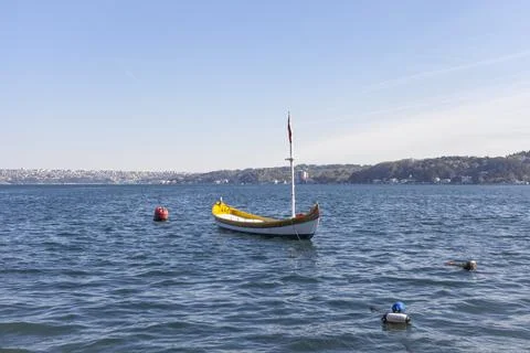 Small sailboat in bosphorus Stock Photos