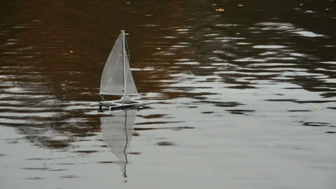 Small sailboat catamaran on the waves Stock Footage 172546058