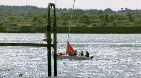 Small Sailboat Stock-Footage 37615485